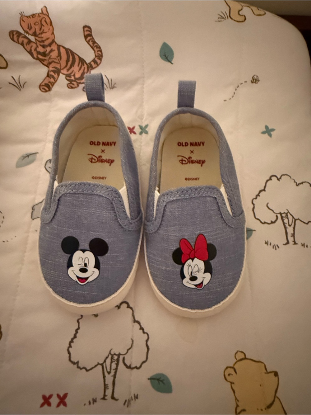 Old Navy Blue Mickey & Minnie Slip-On Sneakers for Kids